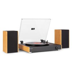 PLATENSPELER MET 2 BOXEN BAMBOE