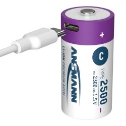 LI-ION 1.5V C 2300MA 2 STUKS INCLUSIEF LAADKABEL