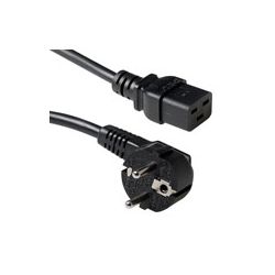 NETSNOER 0.6M RA STEKKER HAAKS - C19 3 POLIG FEMALE ZWART 3X1.5MM2