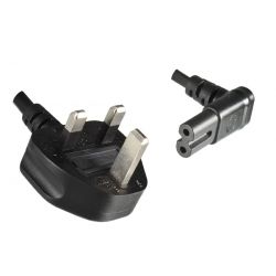 NETSNOER ENGELAND UK STEKKER (TYPE G)-C8 HAAKS 2X0.75MM2 1.8M ZWART ASTA ZEKERING 3AMP