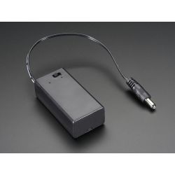 BATTERIJHOUDER 1 X 9V-CEL OPBOUW MET DCPLUG 2.1X5.5MM EN SCHAKELAAR