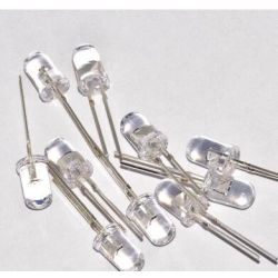 SET 5MM LEDS BLAUW SUPER FEL 3.3V 20MA 8000MCD 10 STUKS