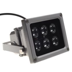INFRAROOD SCHIJNWERPER 12V 3.6W 6 LEDS 45GRD MET DONKER SENSOR