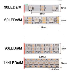 LED STRIP DIGITAL DATA RGB 10CM X 10MM 5VDC/1.8W 6 LEDS IP21WS2812B