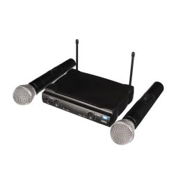 DRAADLOZE UHF-MICROFOON - 2 KANAALS