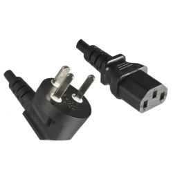 NETSNOER DENEMARKEN STEKKER (TYPE K) - C13 3 X 1.00MM2 3.0MZWART