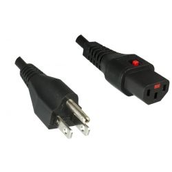 NETSNOER AMERIKA USA STEKKER (TYPE B) - C13 3 X 0,75MM2 2.0MZWART LOCKABLE