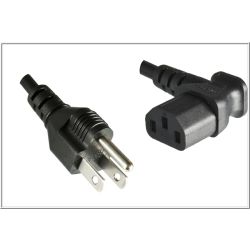 NETSNOER AMERIKA USA STEKKER (TYPE B) - C13 HAAKS 3 X 0.75MM1.8M ZWART