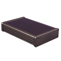 ALUMINIUM BEHUIZING ZWART 160X103X30,5MM KUNSTSTOF FRONT