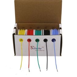 SILCONESNOER 0.32MM2 22AWG 5 X 6M ROOD/GEEL/GROEN/BLAUW/ZWART