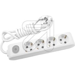 STEKKERDOOS RA 4 VOUDIG 1.5M SNOER WIT