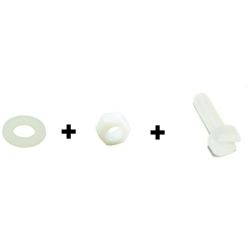BOUT+MOER+RING M4X16 25 STUKS GLEUF/CILINDER KOP NYLON