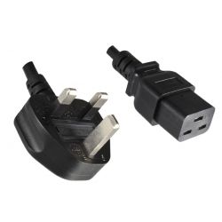 NETSNOER ENGELAND UK STEKKER (TYPE G)-C19 3X1.0MM2 1.8M ZWART ASTA ZEKERING 10AMP