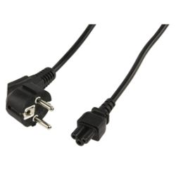 NETSNOER 1.8M RA STEKKER - C5 3 POLIG FEMALE ZWART 3X0.75MM2(MICKEY MOUSE)