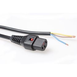 NETSNOER C13 STEKKER 3X1.00MM2 - OPENEND 3M ZWART LOCKABLE