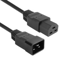 NETSNOER 1.5M C20 3 POLIG MALE - C21 3 POLIG FEMALE ZWART 3X2.5MM2