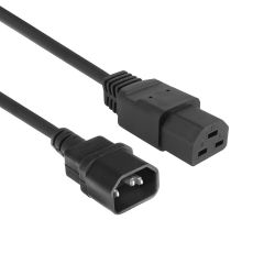 NETSNOER 1.0M C14 3 POLIG MALE - C21 3 POLIG FEMALE ZWART 3X1.0MM2