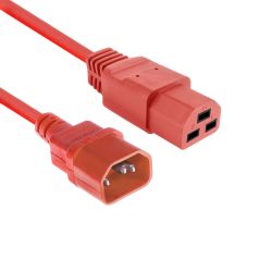 NETSNOER 2.0M C14 3 POLIG MALE - C21 3 POLIG FEMALE ROOD 3X1.0MM2