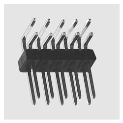 KONTAKTSTRIP DUBBEL RIJ 2X36P HAAKS VERTINT RASTER 2.54MM