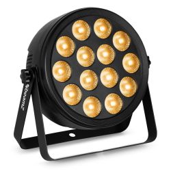 FLAT PAR 14X 4W RGBAW-UV DMX EN STANDALONE MET AFSTANDBEDIENING