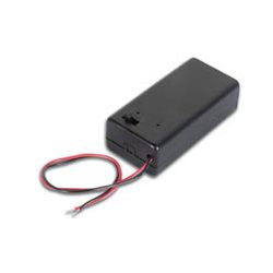 BATTERIJHOUDER 1 X 9V-CEL OPBOUW MET AANSLUITDRADEN EN SCHAKELAAR