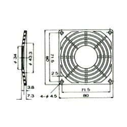 FILTER 45PPI VOOR BLOWER 80X80MM