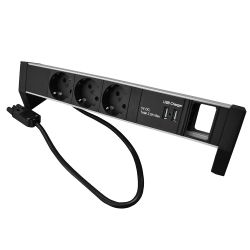 PROLINK DESKTOP PDU 3X TYPE F WITH 2X USB CHARGER AND 1X EMPTY MODULE