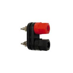 STEKKERBUS 4MM DUBBEL ROOD+ZWART VERNIKKELD