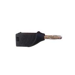BANAANSTEKKER 4MM MALE ZWART MET ACHTERINVOER EN SNELSLUITING