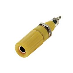 STEKKERBUS 4MM GEEL GEISOLEERDE AANSLUITKLEM