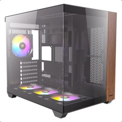 CX800 WOOD MIDI-TOWER ZWART RGB ZONDER VOEDING