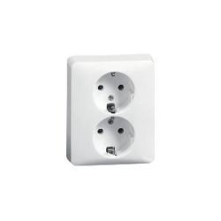 STOPCONTACT DUBBEL INBOUW RA CREME