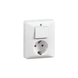 SCHAKELAAR WISSEL INBOUW + STOPCONTACT MET RA CREME