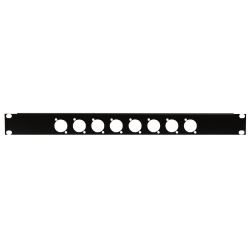 19'' PANEEL 1U VOOR 8 XLR CONNECTORS (D-SIZE)