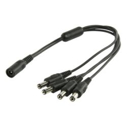 DC-KABEL 1 X CONTRA 2.1X5.5MM NAAR 4 X PLUG 2.1X5.5MM