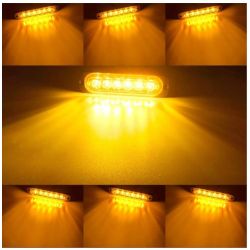 SIGNAAL LAMP KNIPPER 6 LEDS ORANJE 12/24VDC 112X28MM 18 MODES