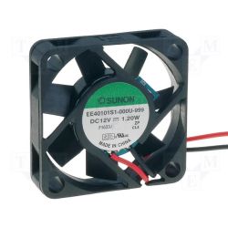 VENTILATOR 12V/DC GLIJLAGER 40X40X10MM 13,9M3/H 28.2DBA