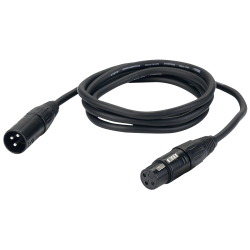 XLR MALE-XLR FEMALE MONO 10M ZWART OFC COPPER