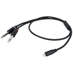LIGHTNING 8-PIN / 2 X 6,3MM JACK MALE MONO 1,5M