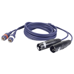 2 X TULP MALE-2 X XLR MALE 3.0M