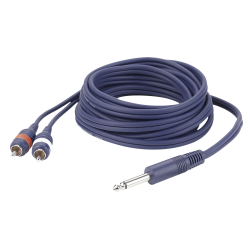 1 X 6.3MM JACK MALE MONO-2 X TULP MALE 3M