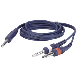 1 X 6.3MM JACK MALE STEREO-2 X 6.3MM JACK MALE MONO 0.75M