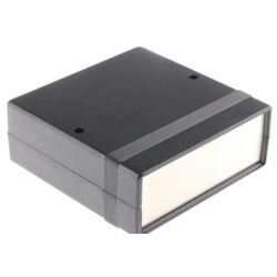 BEHUIZING 134X135X51MM ABS ZWART EN ALUMINIUM FRONT
