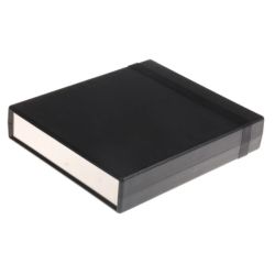 BEHUIZING 179X155X35MM ABS ZWART EN ALUMINIUM FRONT