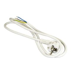 NETSNOER 3X1.00MM2 RA STEKKER - OPENEND 2.0M WIT
