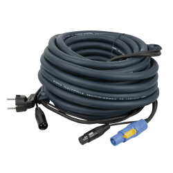 POWER/SIGNAAL KABEL 20M SCHUKO MALE - POWERCON BLAUW EN XLRMALE-FEMALE