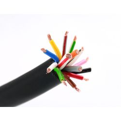 KABEL PVC 14 ADERIG DIVERSE DIAMETER MULTICOLOR ADERS ZWART