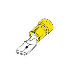 STEKKER 6.3MM GEEL 10 STUKS