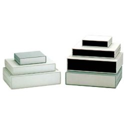 KUNSTSTOF ABS 225X165X40MM LICHTGRIJS MET ZWARTE PANELEN