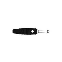BANAANSTEKKER 4MM MALE ZWART MET DWARSGAT EN SCHROEFAANSLUITING 16A BUELA 20 K
